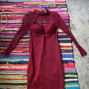 Red Lacey Fashion Nova Bodycon Dress